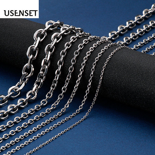 Stainless Steel Chains Necklaces Cuban O Chain for Men Women Hip Hop Punk DIYJewelry1.5MM 2mm 3mm